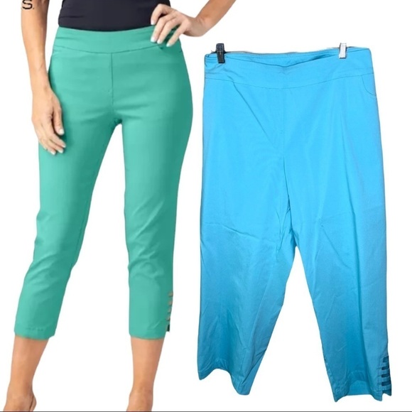 Slim-Sation Flexible Tummy Control Panel 
With Cutout Crop Pant Capris Size 24W - Picture 1 of 16